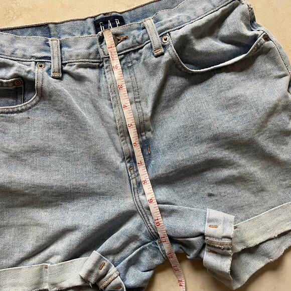 Vintage GAP Women's High Waisted Cuff Denim Jean Short Light Wash Size 10 - Picture 9 of 11